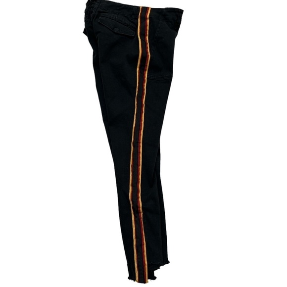 Pam & Gela Black Uniform Side Stripe Pant Adjustable Lace Up Back Waist Size 24 - Picture 2 of 15